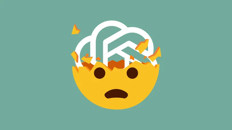 Mind blown emoji where the mushroom cloud has been replaced with the ChatGPT logo