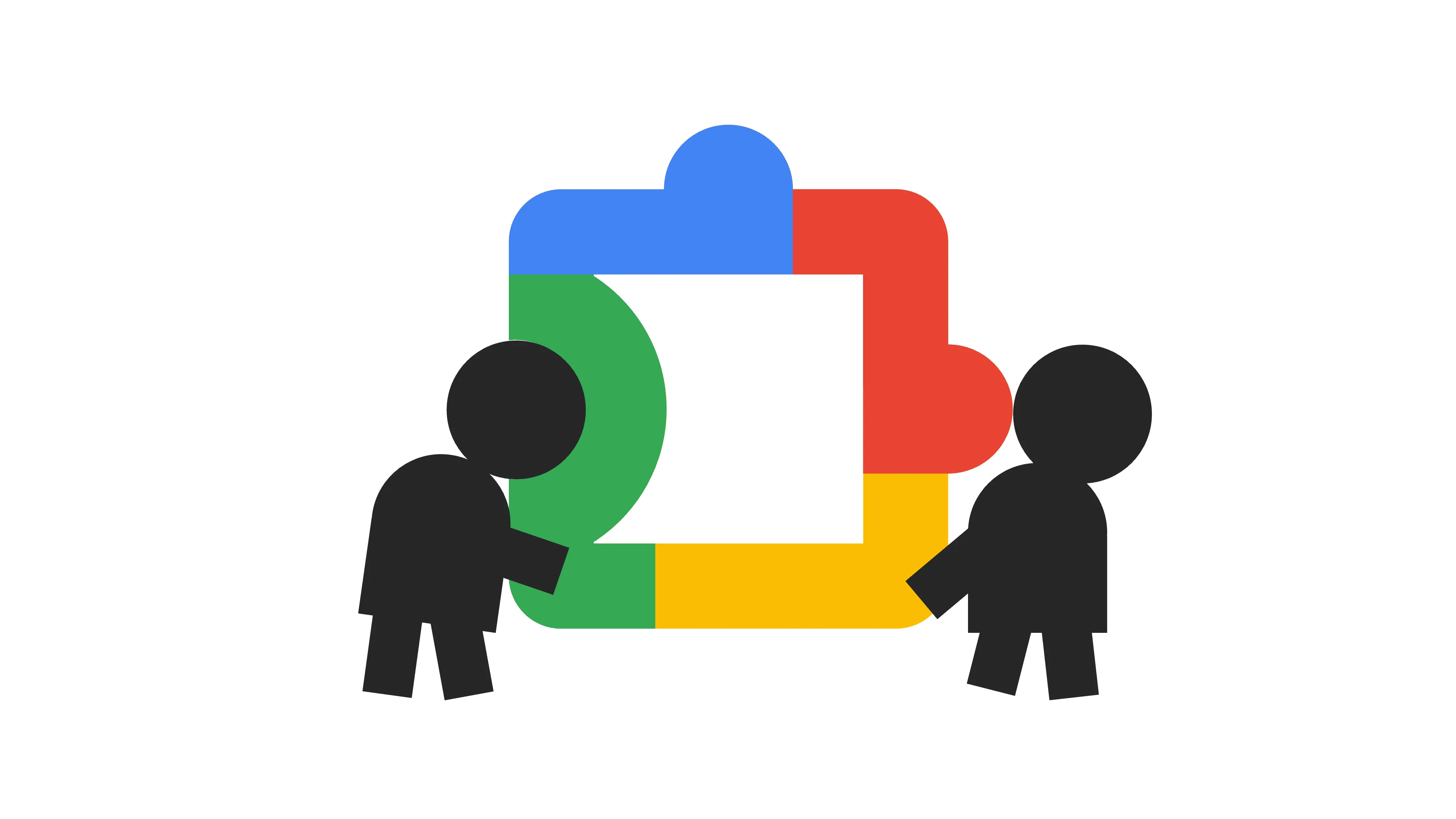 Two people awkwardly trying to moving a Chrome extension