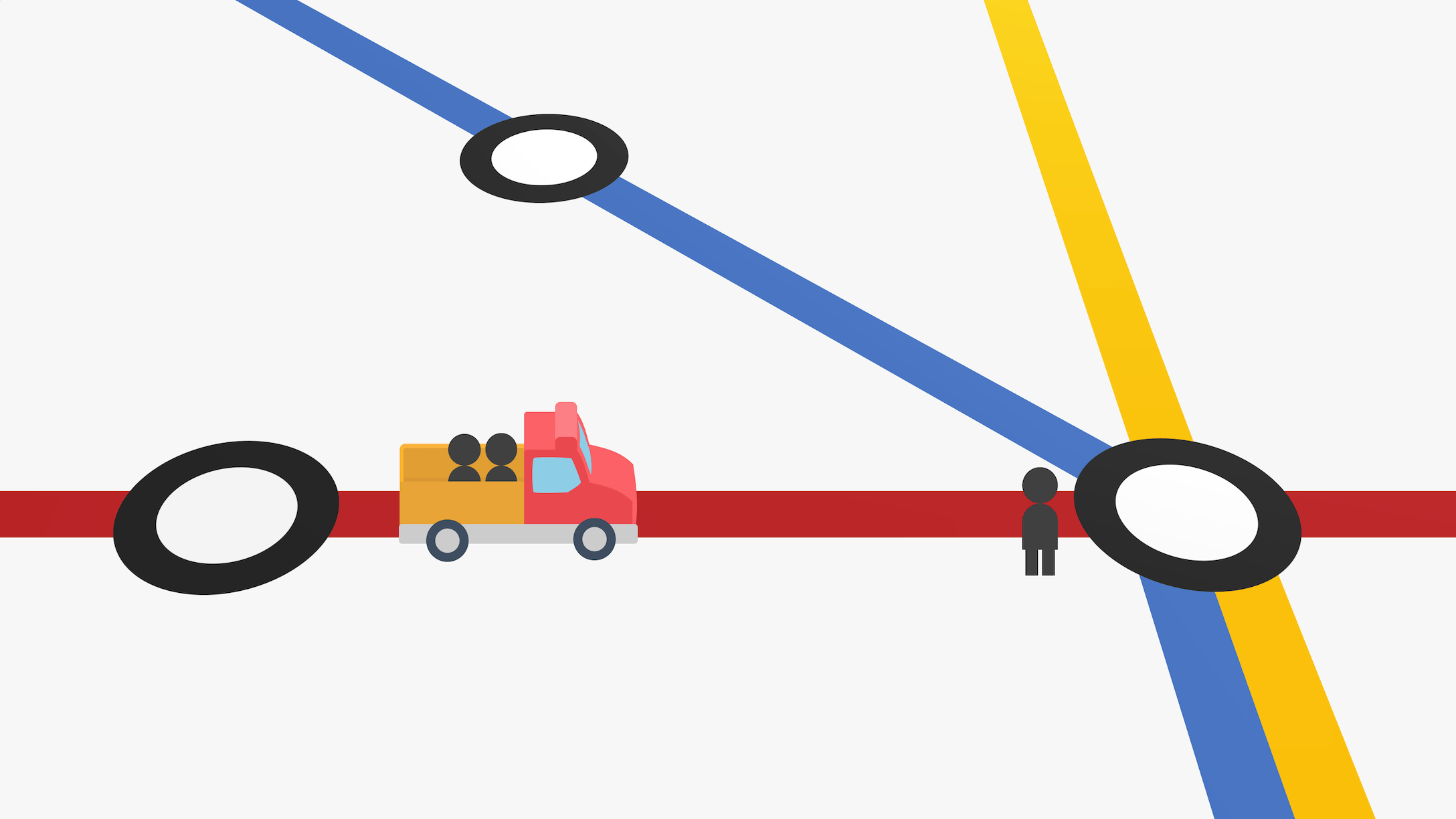 Traveller waits to for a pickup truck