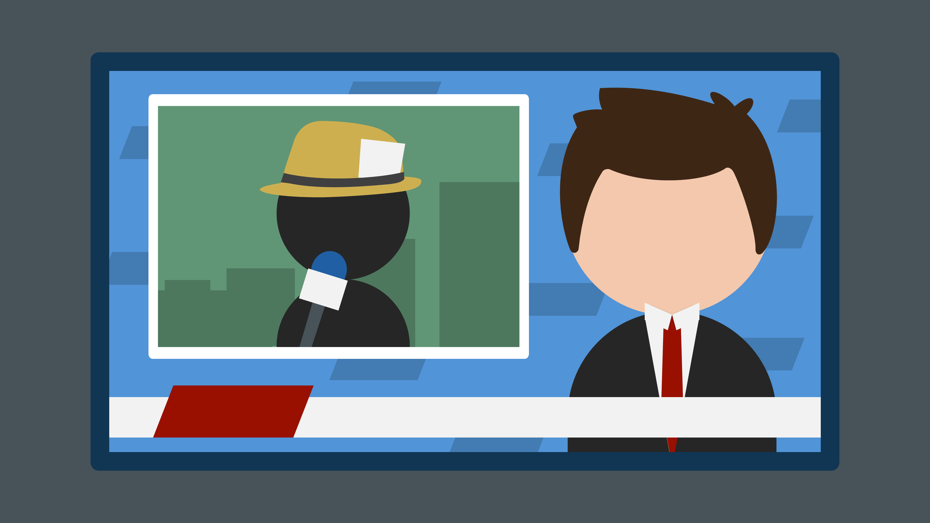 News programme with a live interview section