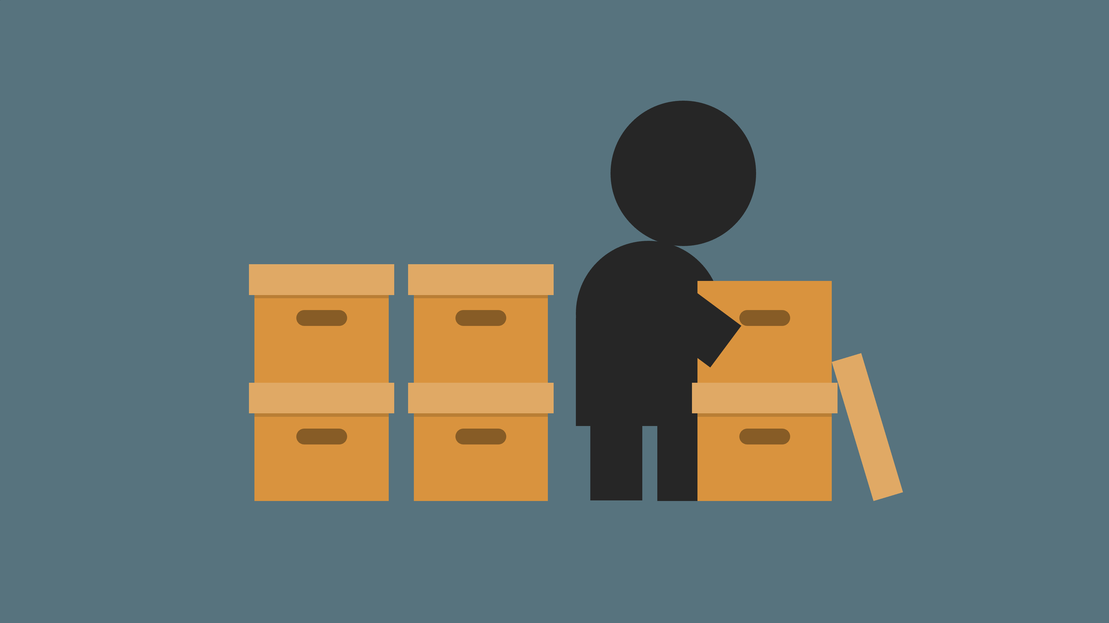 Een archiefdoos wordt geopend