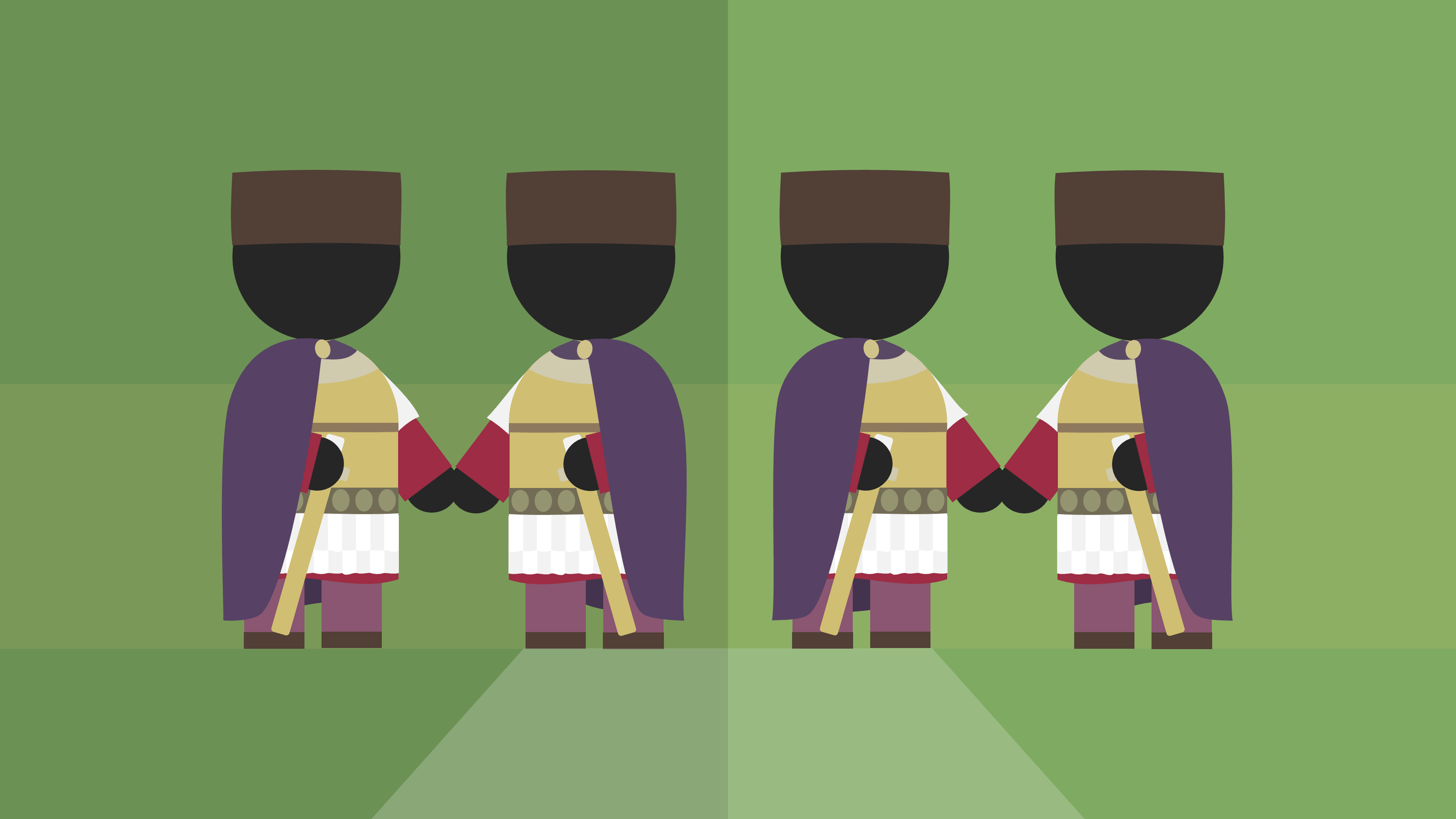 Four identical Tetrarchs standing next to each other