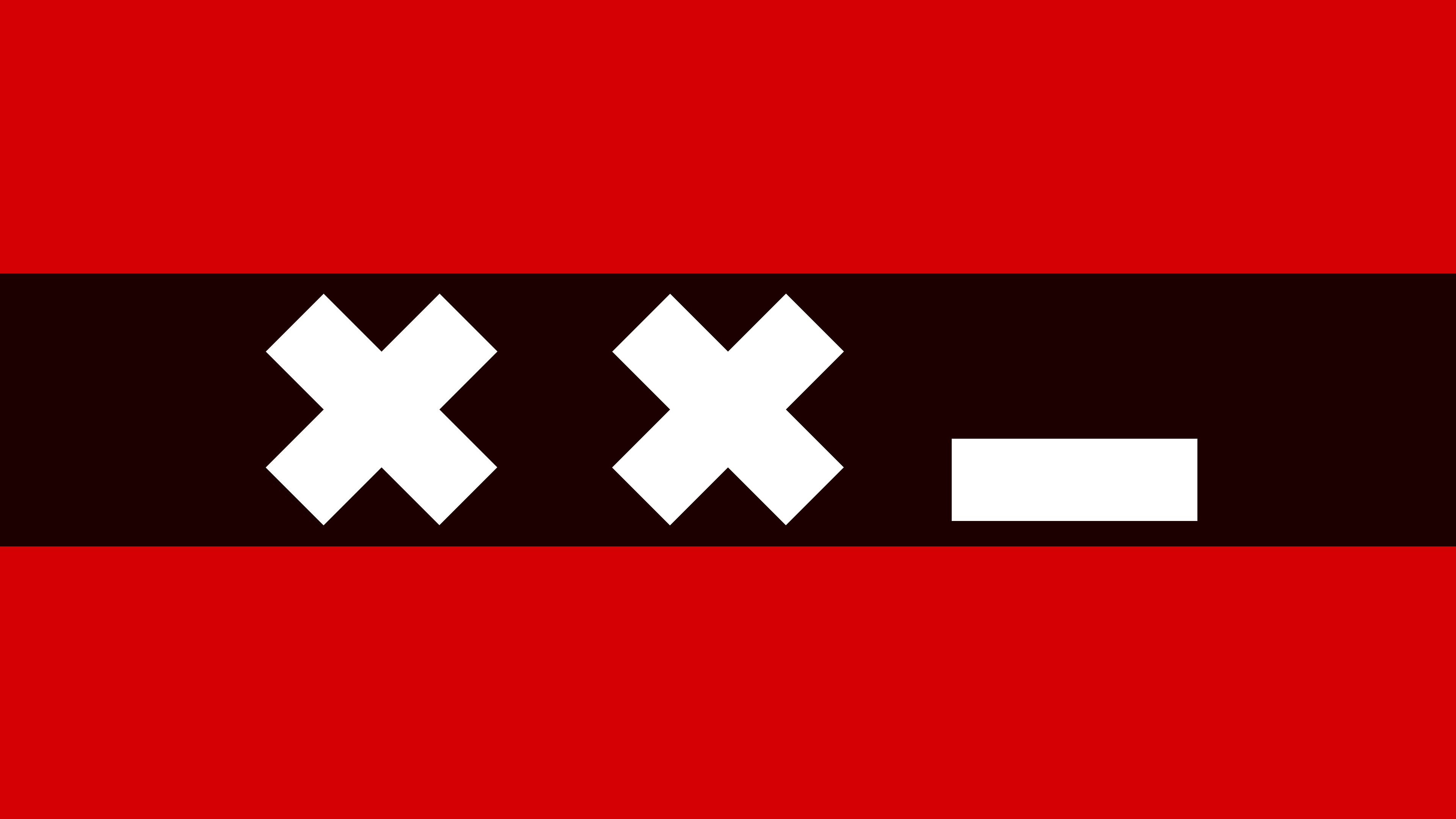 Flag of Amsterdam, with the last white cross replaced by an underscore