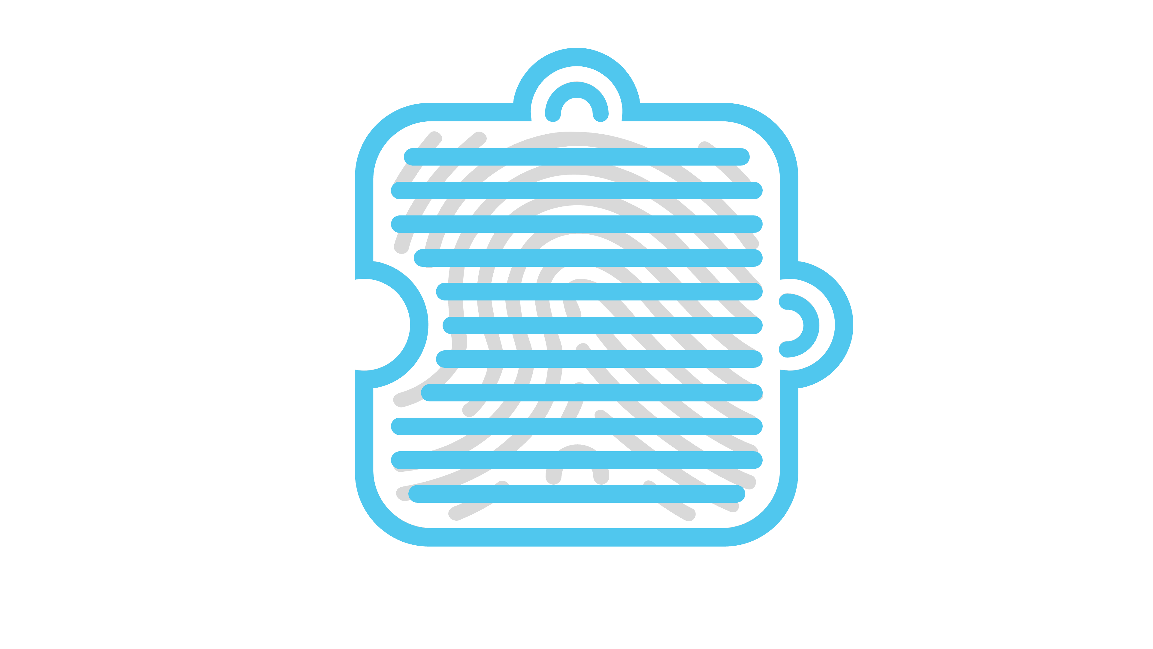 Puzzle piece with a fingerprint, with another piece overlaid that obscures the fingerprint