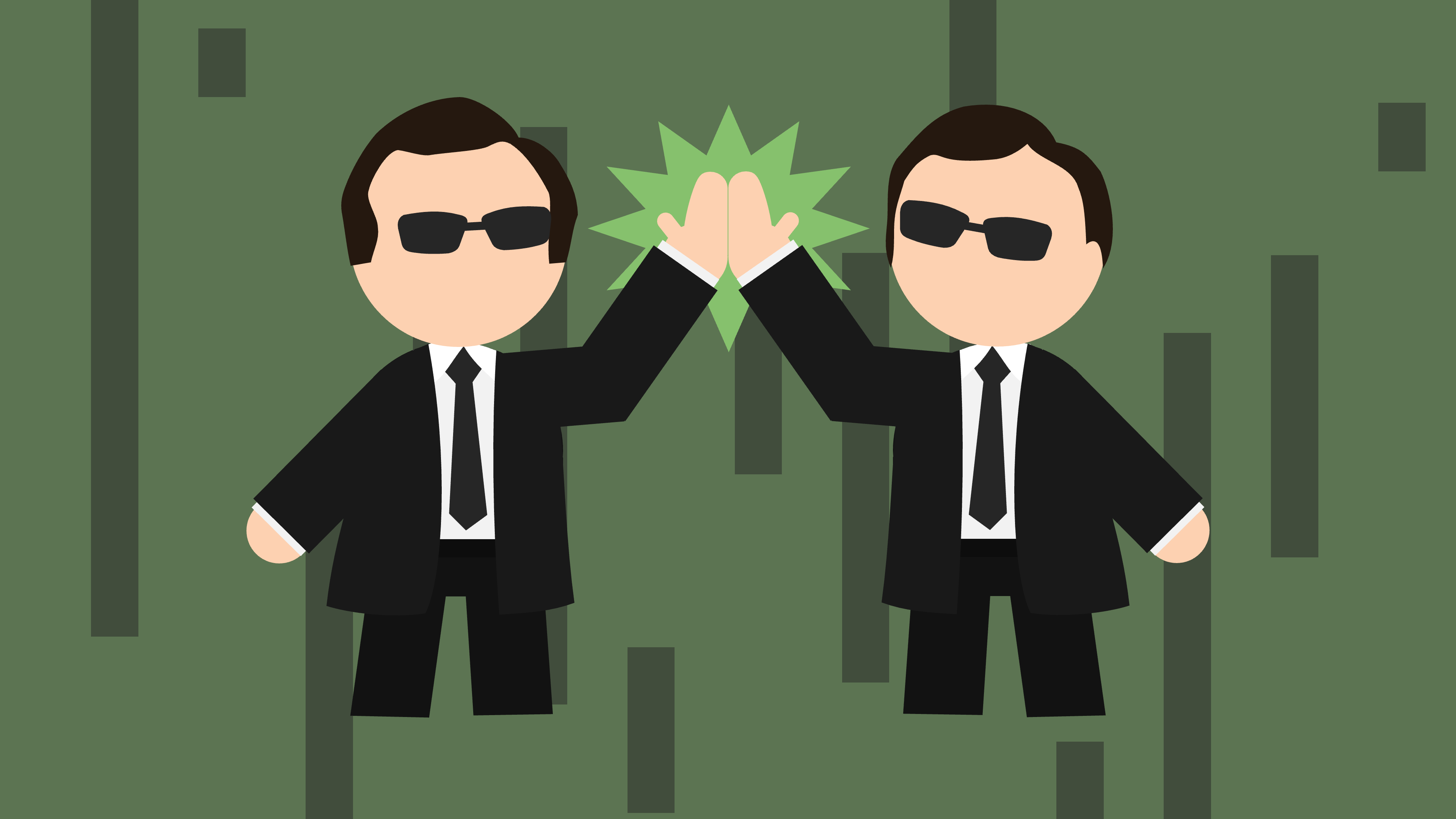 Two agents high-fiving each other